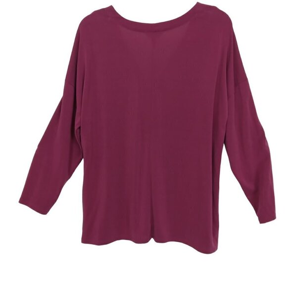 Lucky Brand | Plum Lightweight V-Neck Stretch Pullover Top | Size L - Picture 3 of 8